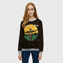 Свитшот женский Восхваляя солнце, цвет: 3D-меланж — фото 2