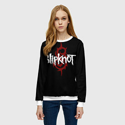 Свитшот женский Slipknot Надпись, цвет: 3D-белый — фото 2