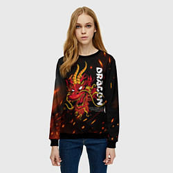 Свитшот женский Dragon Огненный дракон, цвет: 3D-черный — фото 2