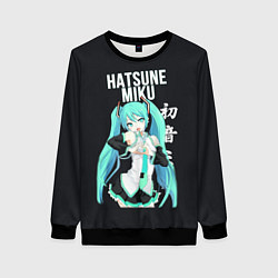 Свитшот женский Hatsune Miku Хацунэ Мику, цвет: 3D-черный