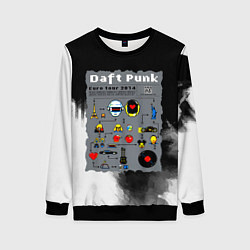 Свитшот женский Daft punk modern, цвет: 3D-черный