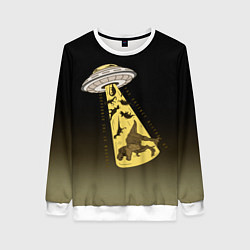 Женский свитшот НЛО похищает динозавров