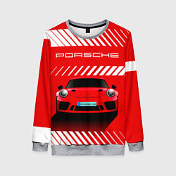 Свитшот женский PORSCHE ПОРШЕ RED STYLE, цвет: 3D-меланж