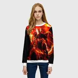 Свитшот женский Данте в огне, цвет: 3D-белый — фото 2