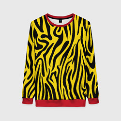 Свитшот женский Тигровые полоски, цвет: 3D-красный