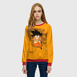 Свитшот женский Kid Goku, цвет: 3D-красный — фото 2