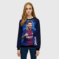 Свитшот женский Лионель Месси Барселона 10, цвет: 3D-черный — фото 2