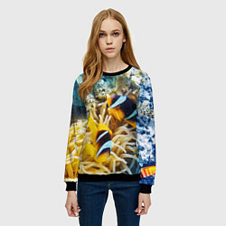 Свитшот женский Морской мир, цвет: 3D-черный — фото 2