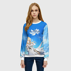 Свитшот женский Genshin Impact Lumine, цвет: 3D-белый — фото 2