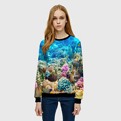 Свитшот женский Риф, цвет: 3D-черный — фото 2