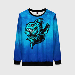 Свитшот женский Пиранья, цвет: 3D-черный