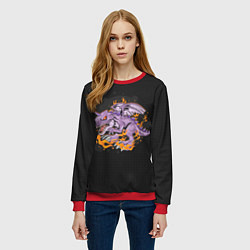 Свитшот женский Дракон в огне, цвет: 3D-красный — фото 2