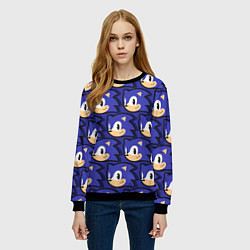 Свитшот женский Sonic pattern, цвет: 3D-черный — фото 2