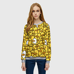 Свитшот женский Утки, цвет: 3D-меланж — фото 2