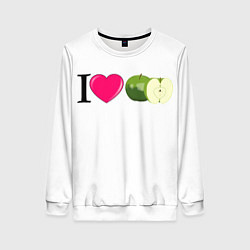 Свитшот женский I LOVE APPLE, цвет: 3D-белый