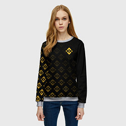 Свитшот женский BINANCE БИНАНС ПАТТЕРН, цвет: 3D-меланж — фото 2