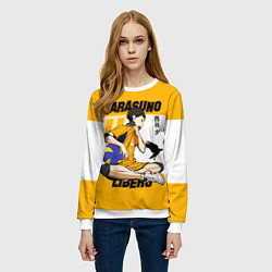 Свитшот женский Юу Нишиноя из Карасуно Haikyu!!, цвет: 3D-белый — фото 2