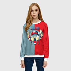 Свитшот женский Сопливый Тони Тони Чоппер One Piece, цвет: 3D-белый — фото 2