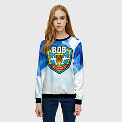 Свитшот женский День ВДВ, значок, цвет: 3D-черный — фото 2