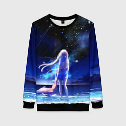 Свитшот женский Animegirl Night Sea, цвет: 3D-черный