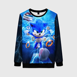 Свитшот женский SONIC СИНИЙ ЁЖ Z, цвет: 3D-черный