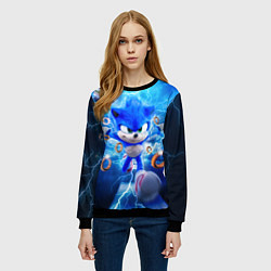 Свитшот женский SONIC СИНИЙ ЁЖ Z, цвет: 3D-черный — фото 2