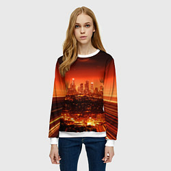 Свитшот женский Закат в Нью Йорке, цвет: 3D-белый — фото 2