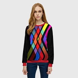 Свитшот женский Пересечение, цвет: 3D-красный — фото 2