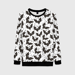 Свитшот женский Летучие мыши, цвет: 3D-черный