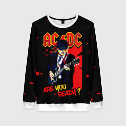 Свитшот женский ARE YOU REDY? ACDC, цвет: 3D-белый