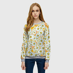 Свитшот женский Раз - ромашка, два - ромашка, цвет: 3D-меланж — фото 2