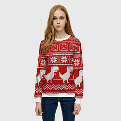 Свитшот женский Новогодний гугл, цвет: 3D-белый — фото 2