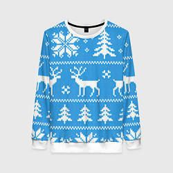 Свитшот женский Зимняя ночь, цвет: 3D-белый