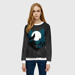 Свитшот женский Полночь, цвет: 3D-белый — фото 2