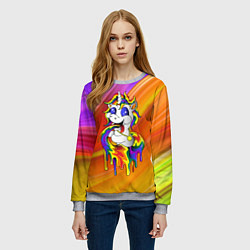 Свитшот женский Единорог Unicorn Rainbow Z, цвет: 3D-меланж — фото 2