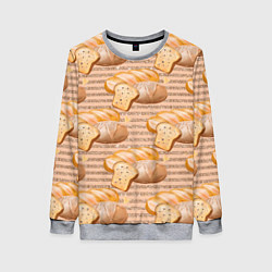 Свитшот женский Выпечка - хлеб и булочки, цвет: 3D-меланж