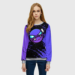 Свитшот женский Geometry Dash, цвет: 3D-меланж — фото 2