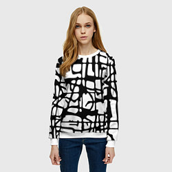 Свитшот женский Черно-Белый мотив Cantabrigiensia, подходящий для, цвет: 3D-белый — фото 2
