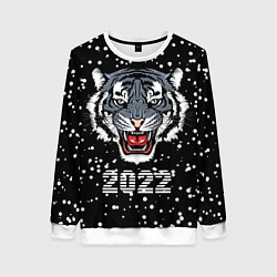Свитшот женский Черный водяной тигр 2022, цвет: 3D-белый