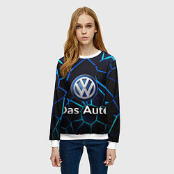 Свитшот женский Volkswagen слоган Das Auto, цвет: 3D-белый — фото 2