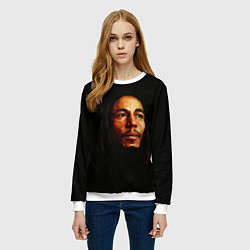 Свитшот женский Bob Marley Art, цвет: 3D-белый — фото 2