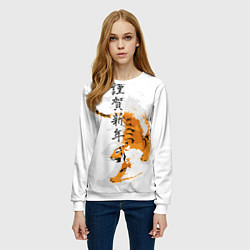 Свитшот женский Китайский тигр, цвет: 3D-белый — фото 2