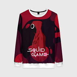 Свитшот женский Игра в кальмара Red Black, цвет: 3D-белый
