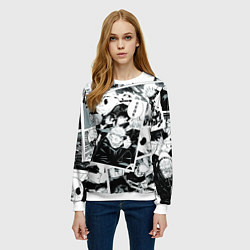 Свитшот женский Магическая битва Jujutsu Kaisen манга, цвет: 3D-белый — фото 2