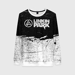 Свитшот женский Линкин Парк Лого Рок ЧБ Linkin Park Rock, цвет: 3D-белый