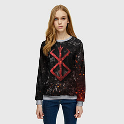 Свитшот женский BERSERK LOGO GRUNGE RED, цвет: 3D-меланж — фото 2