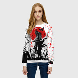 Свитшот женский GHOST OF TSUSHIMA ПРИЗРАК ЦУСИМЫ КРАСНОЕ СОЛНЦЕ, цвет: 3D-белый — фото 2