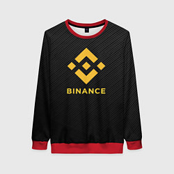 Свитшот женский БИНАНС ЛОГО CARBON BINANCE LOGO, цвет: 3D-красный