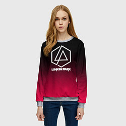 Свитшот женский LINKIN PARK LOGO CARBON, цвет: 3D-меланж — фото 2