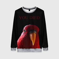 Свитшот женский Красный попугай Red parrot, цвет: 3D-меланж